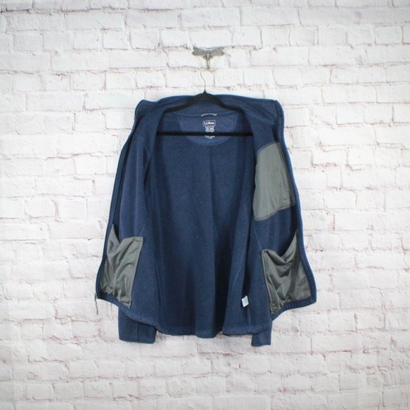 LL Bean Bright Navy Fleece Full-Zip Casual Work Sweater Jacket Size XXL - Picture 5 of 9